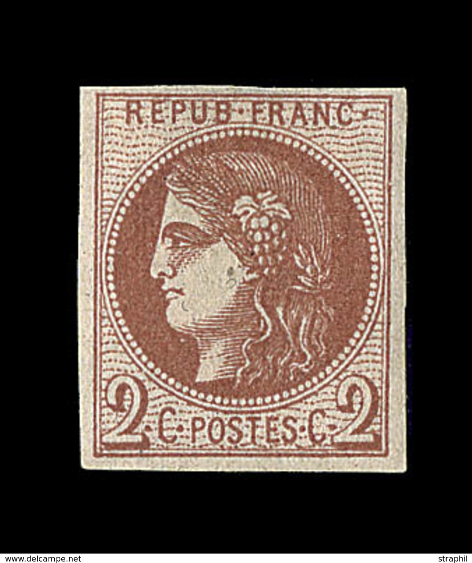 * N°40B - 2c Brun Rouge - Signé Calves - TB - 1870 Ausgabe Bordeaux