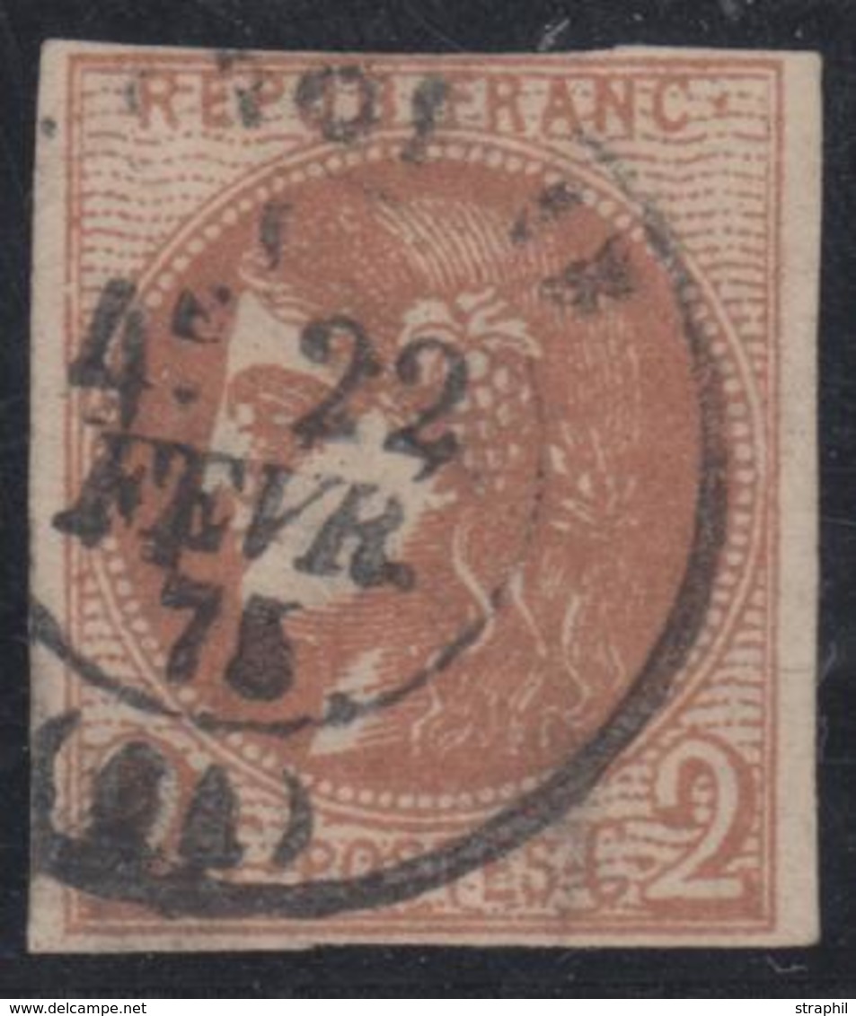 O N°40B - Obl. Càd T17 - TB - 1870 Ausgabe Bordeaux