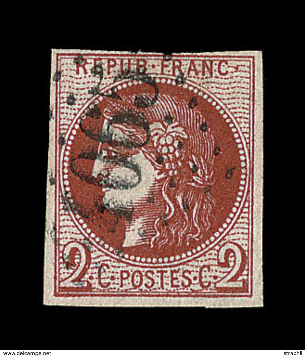 O N°40Ba - 2c Rouge Brique - Obl GC 4065 - TB - 1870 Bordeaux Printing