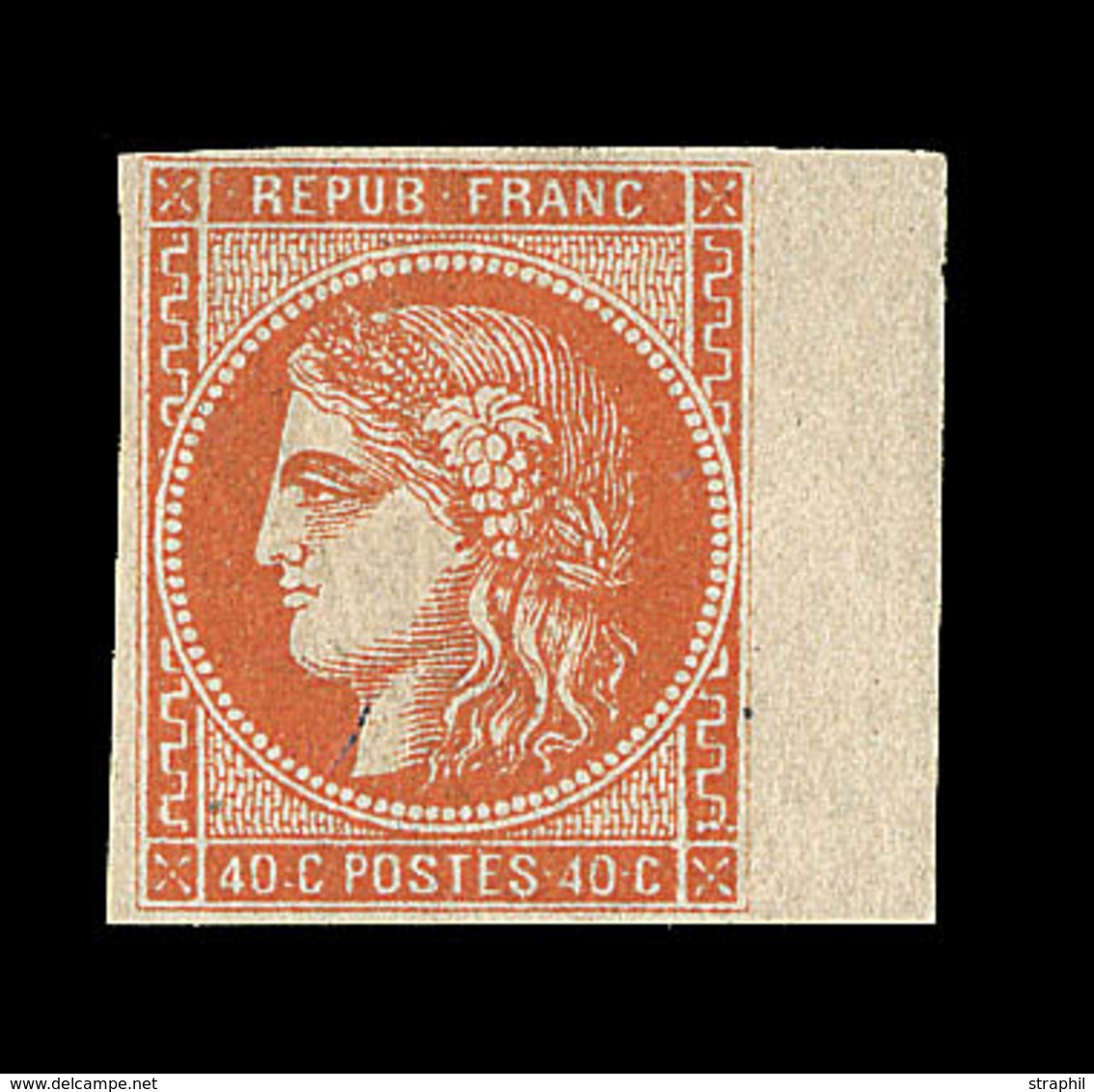 * N°48a - 40c Orange Vif - BDF - Signé Baudot - TB - 1870 Emission De Bordeaux