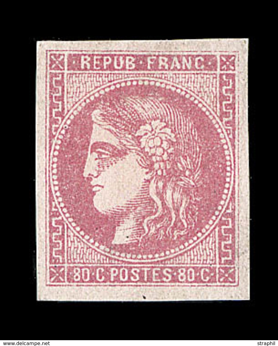 ** N°49 - 80c Rose - Signé Calves - TB - 1870 Bordeaux Printing