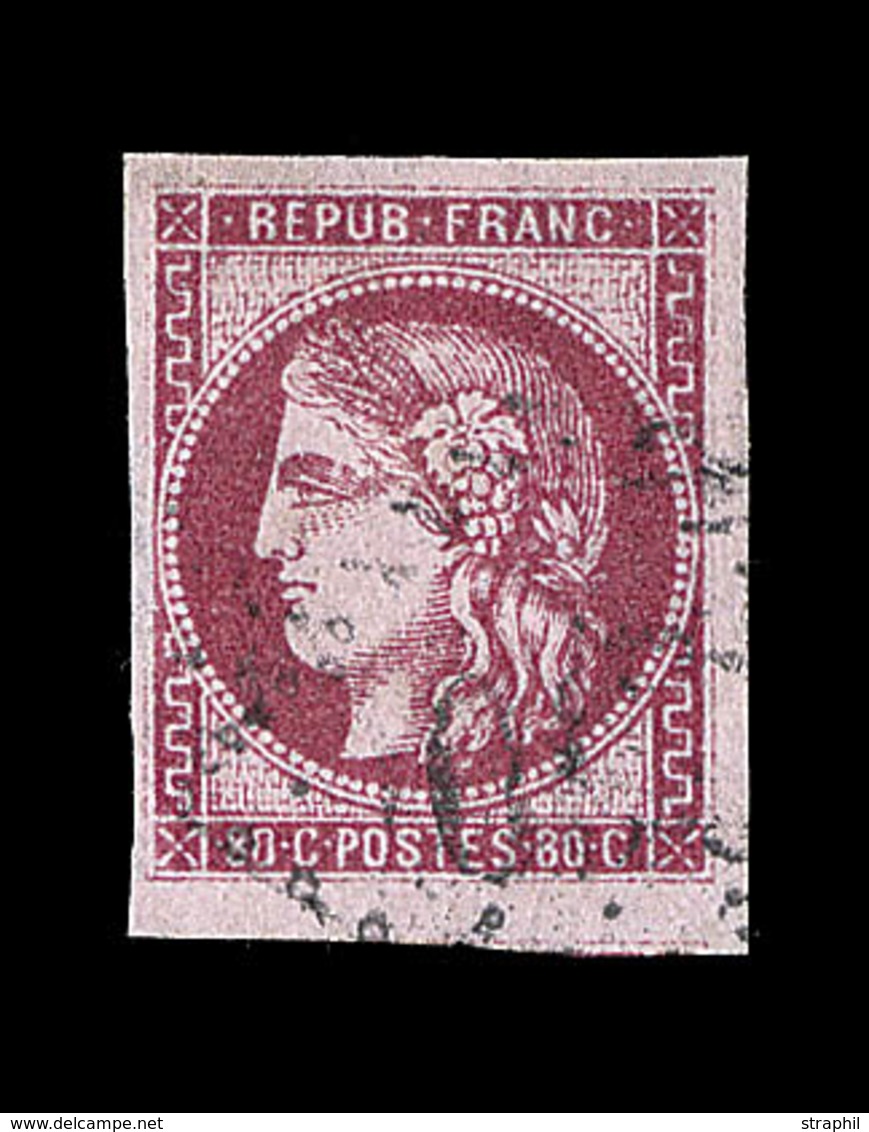 O N°49 - Filet Voisin - 3 Belles Marges - TB - 1870 Bordeaux Printing