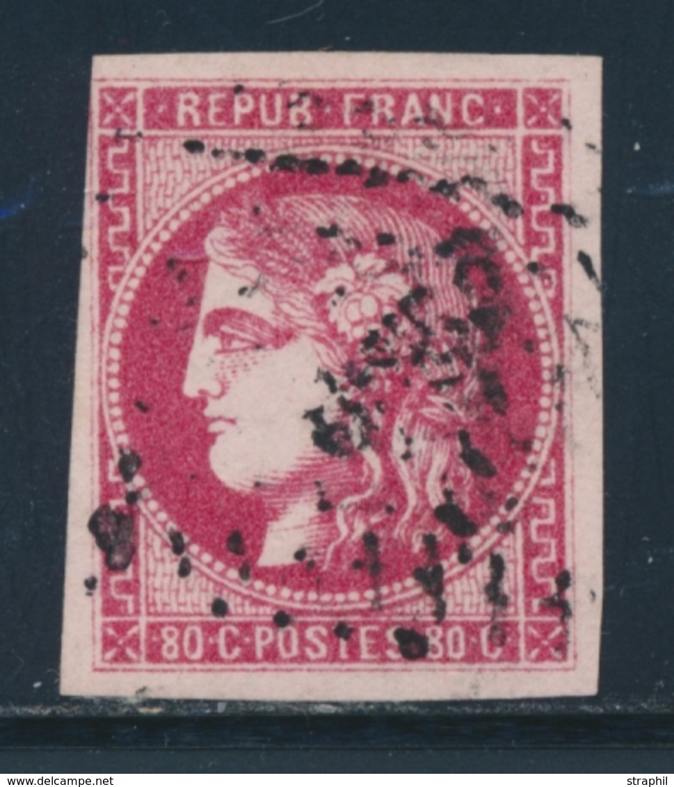 O N°49b - 80c Rose Vif - Signé Calves - TB - 1870 Ausgabe Bordeaux