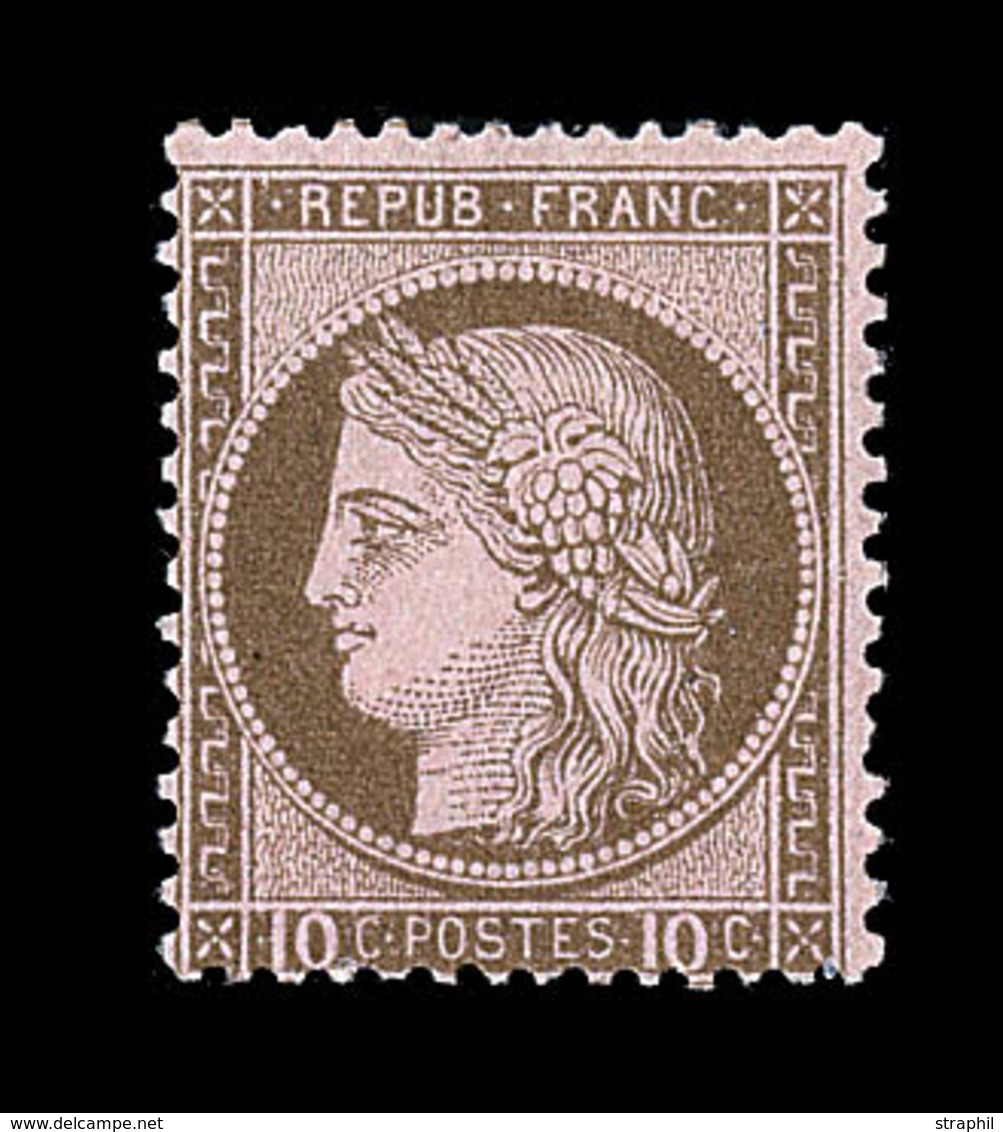 * N°54 - 10c Brun S/rose - Signé Marchand - TB - 1871-1875 Cérès