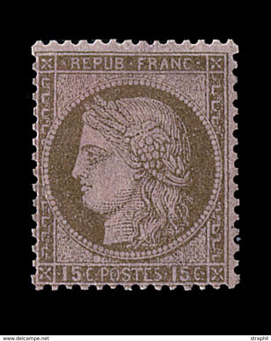 * N°55b - 15c Brun S/rose - Très Rare - Certif - TB - 1871-1875 Ceres