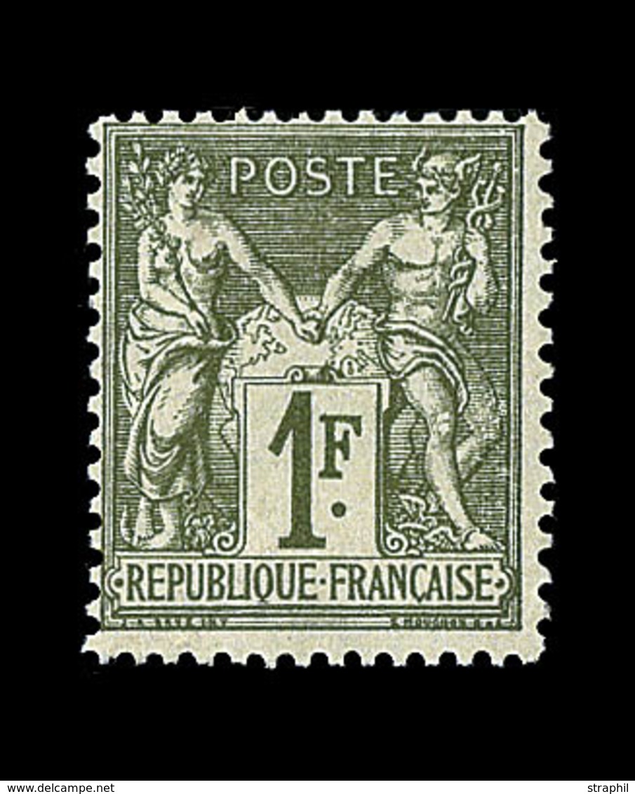 (**) N°72 - 1F Olive - Signé Thiaude - TB - 1876-1878 Sage (Typ I)
