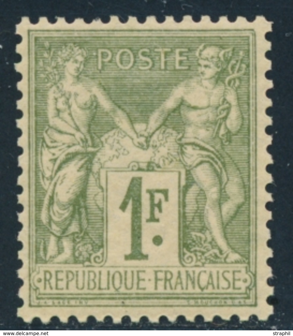 * N°82 - 1F Olive - TB - 1876-1878 Sage (Type I)