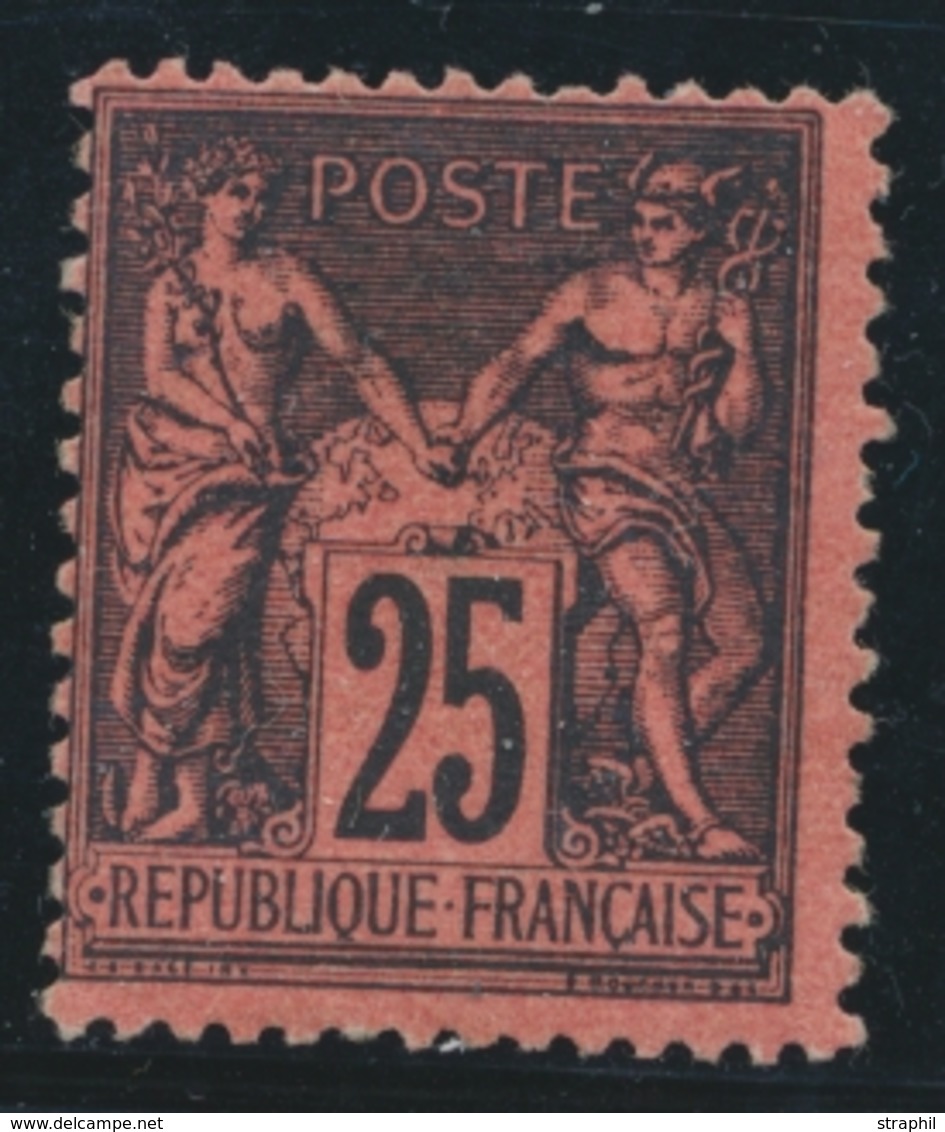 (*) N°91 - 25c Noir S/rouge - TB - 1876-1878 Sage (Type I)
