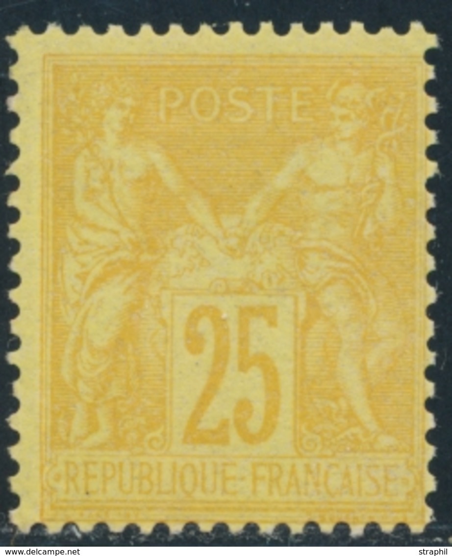 * N°92 - 25c Bistre S/jaune - Comme ** - TB - 1876-1878 Sage (Type I)