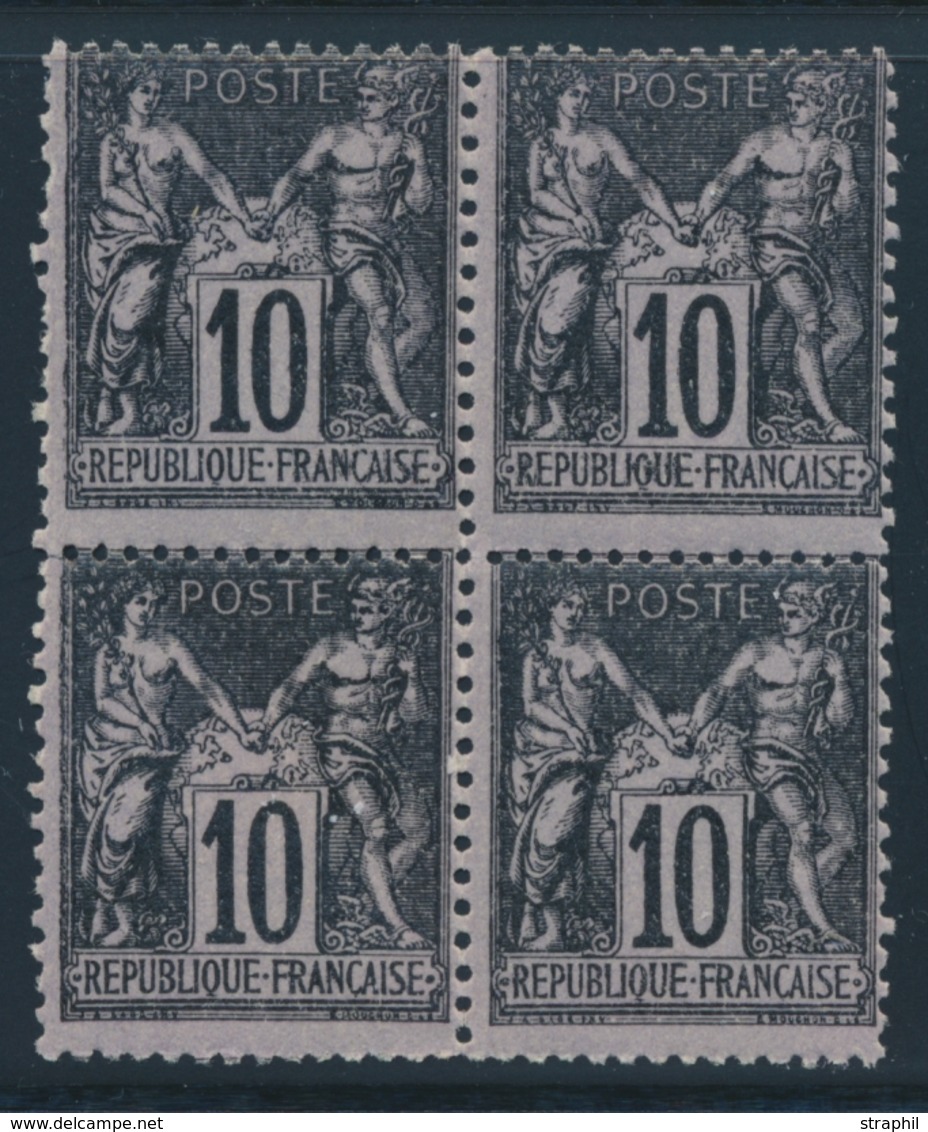 ** N°103 - 10c Noir S/lilas - Bloc De 4 - TB - 1876-1878 Sage (Type I)