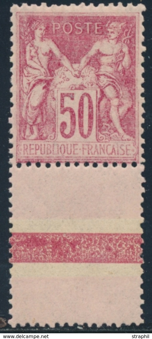 * N°104 - 50c Rose + Interpanneau - TB - 1876-1878 Sage (Type I)