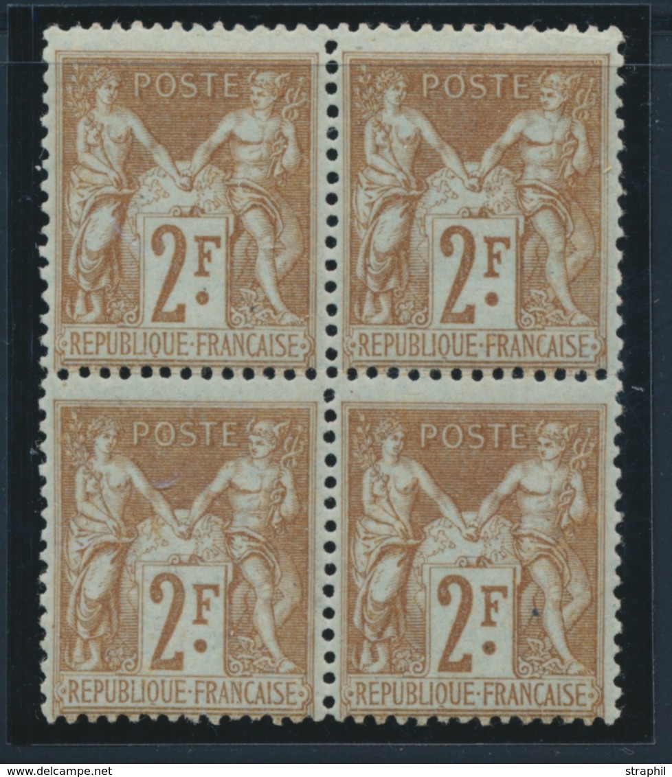 ** N°105 - Bloc De 4 - 1 Ex * - Frais - TB - 1876-1878 Sage (Type I)