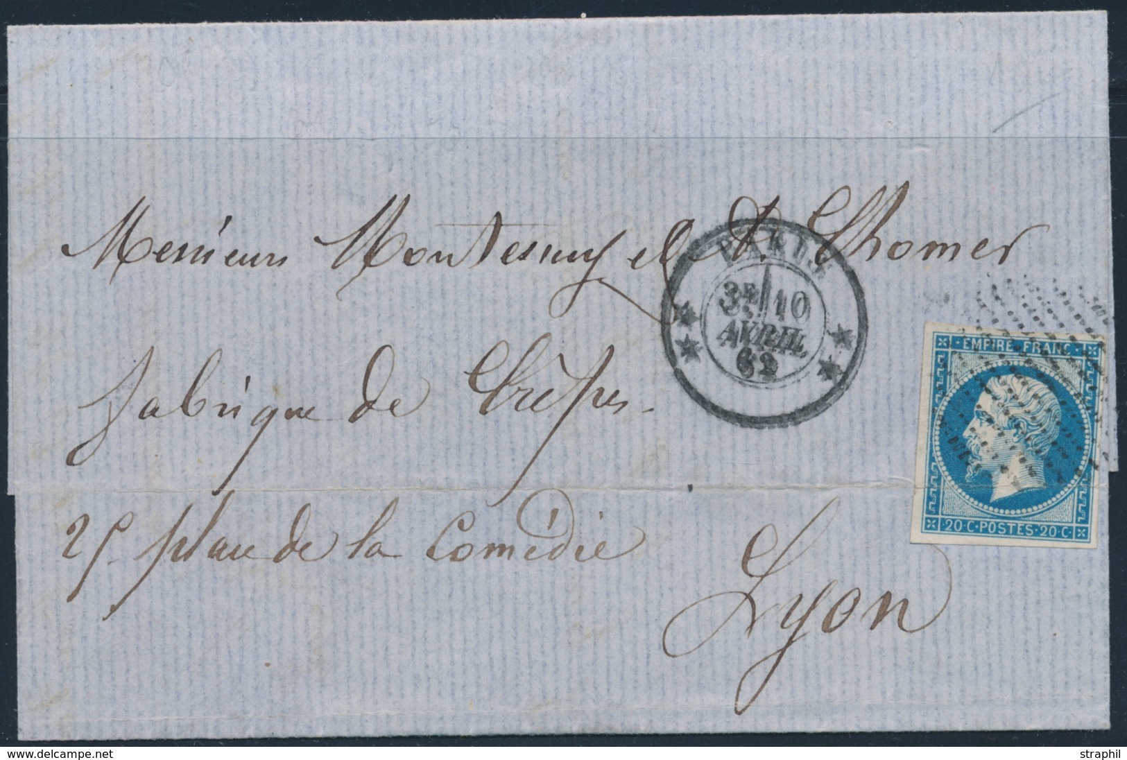 LAC N°14B - Obl. Cachet De Points - Càd 4 étoiles - Paris - Avril 1862 - N°3311 - Ind. 25 - TB - 1849-1876: Classic Period