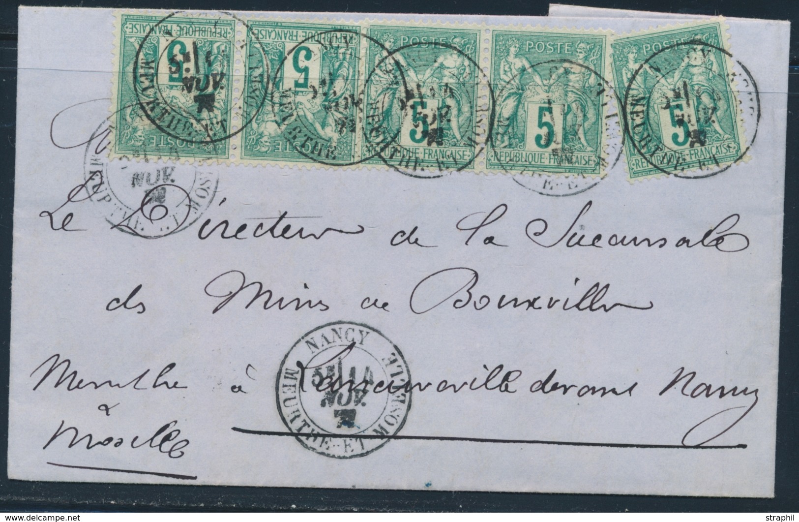 LAC N°75 (x5 Dt 2 Paires) - Obl. T15 NANCY - 14/11/77 - Pr Bouxwiller - TB - 1849-1876: Classic Period