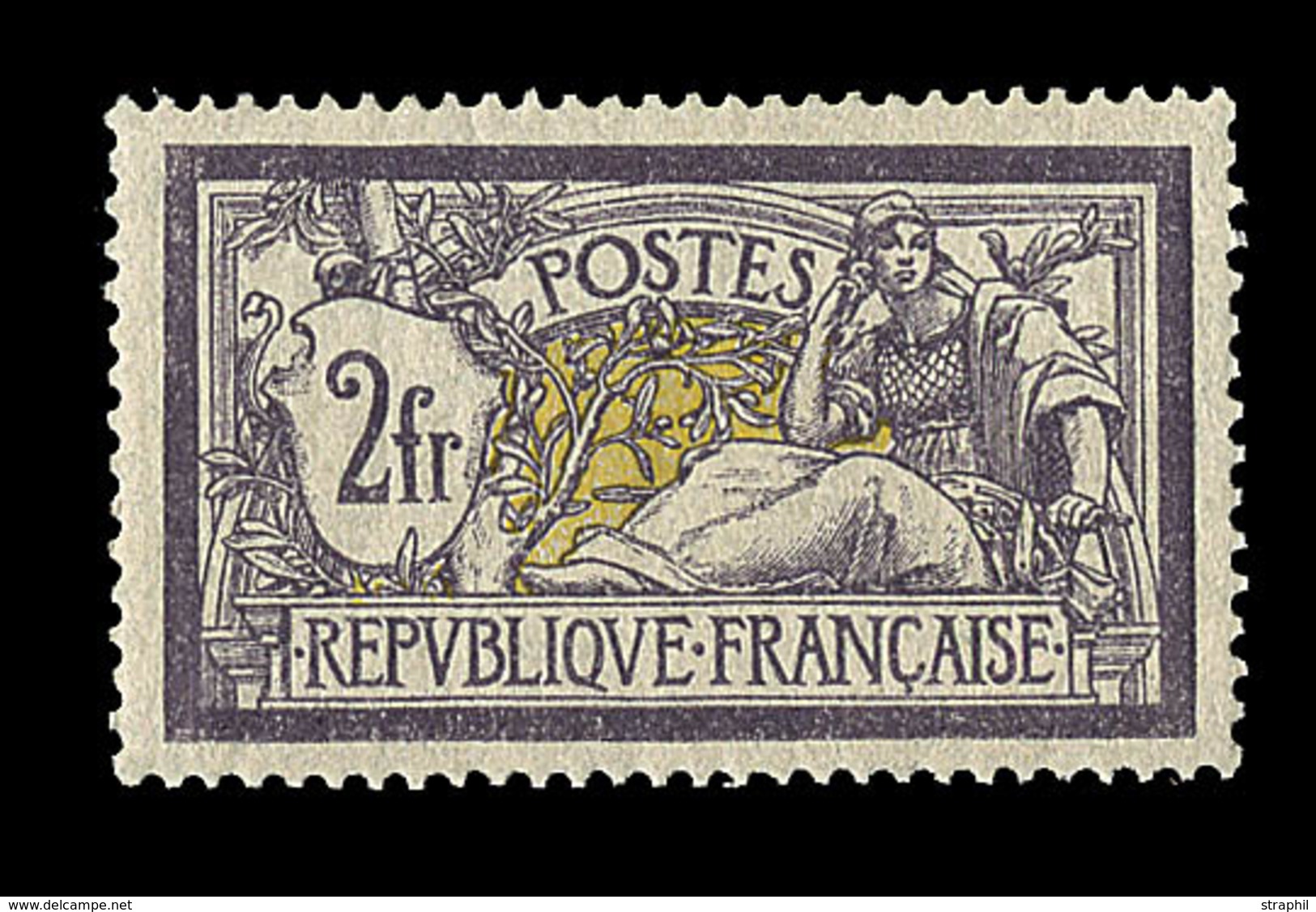 ** N°122 - 2F Violet Et Jaune - Signé A. Brun - TB - 1900-27 Merson