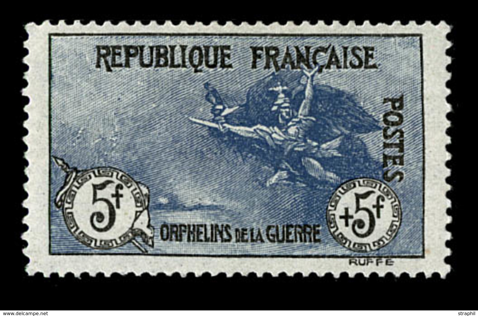 * N°155 - 5F+5F - TB Centrage - Signé A. Brun - Charn. Légère - TB - Unused Stamps