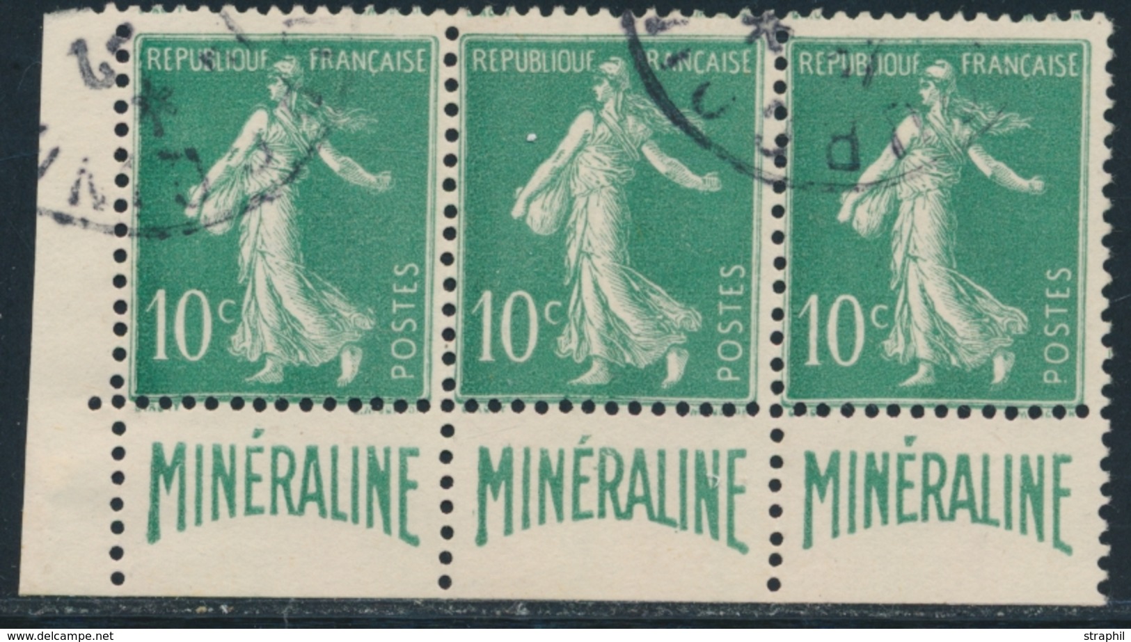 O N°188A - Bde De 3 - Minéraline - Rare En Bde - Cachet De Complaisance - TB - Ungebraucht