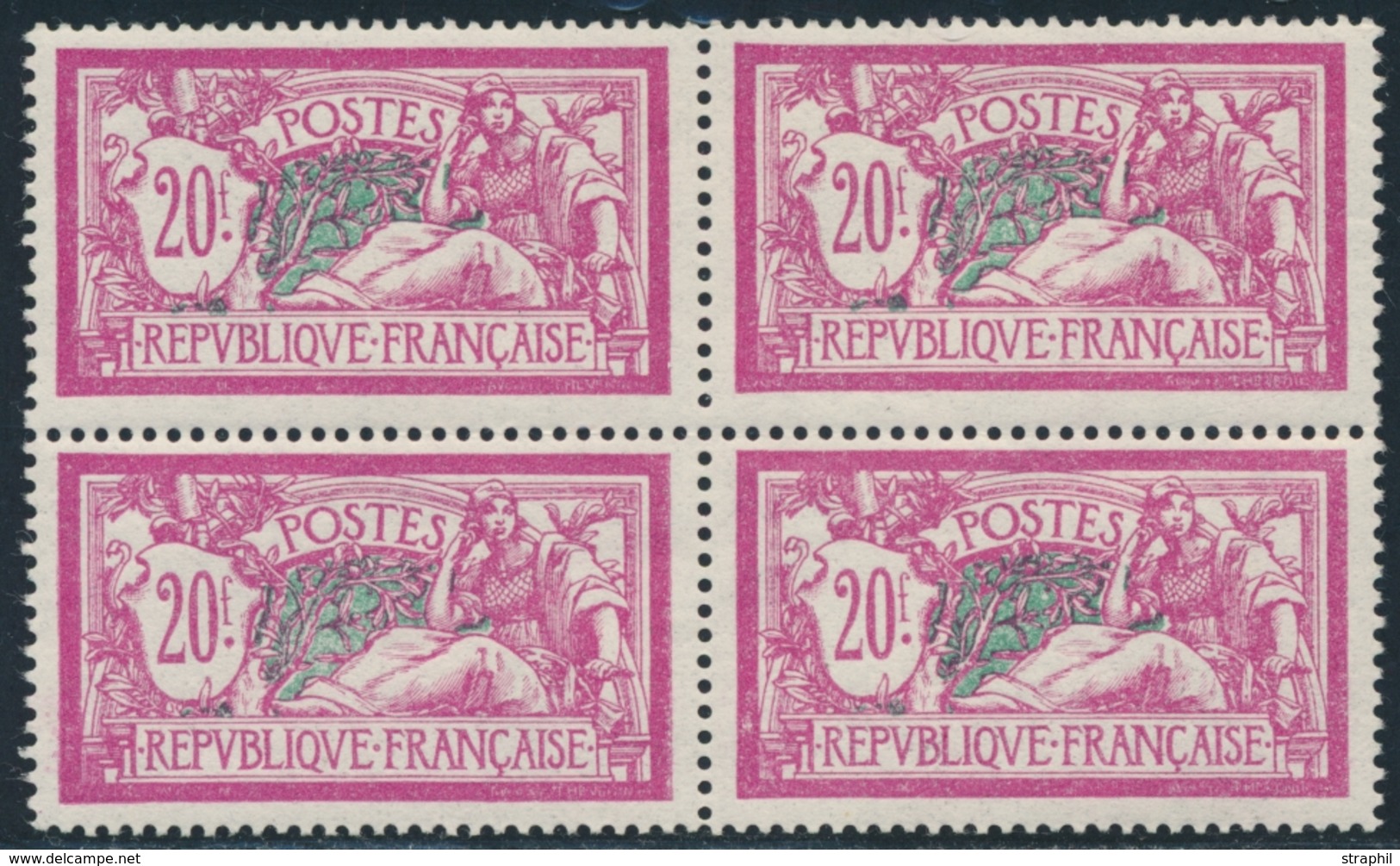 **/* N°208 - 20F Lilas Rose Et Vert - Bloc De 4 - 2 Ex * - TB - Unused Stamps