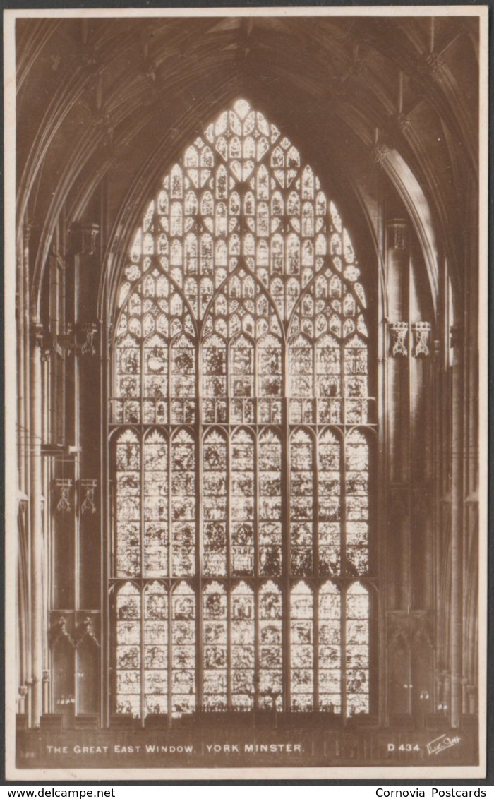 The Great East Window, York Minster, Yorkshire, C.1930s - Walter Scott RP Postcard - York