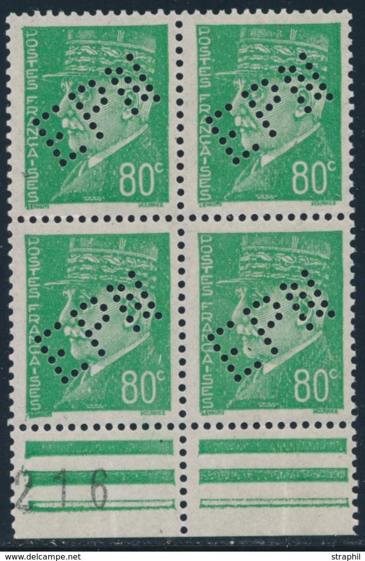 ** N°513 - Bloc De 4 - Perforé "EPN" - BDF - TB - Unused Stamps