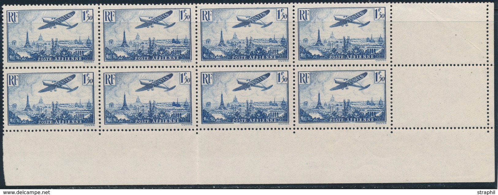 ** N°9 - 1F50 Bleu - Bloc De 8 - BDF - TB - 1927-1959 Mint/hinged