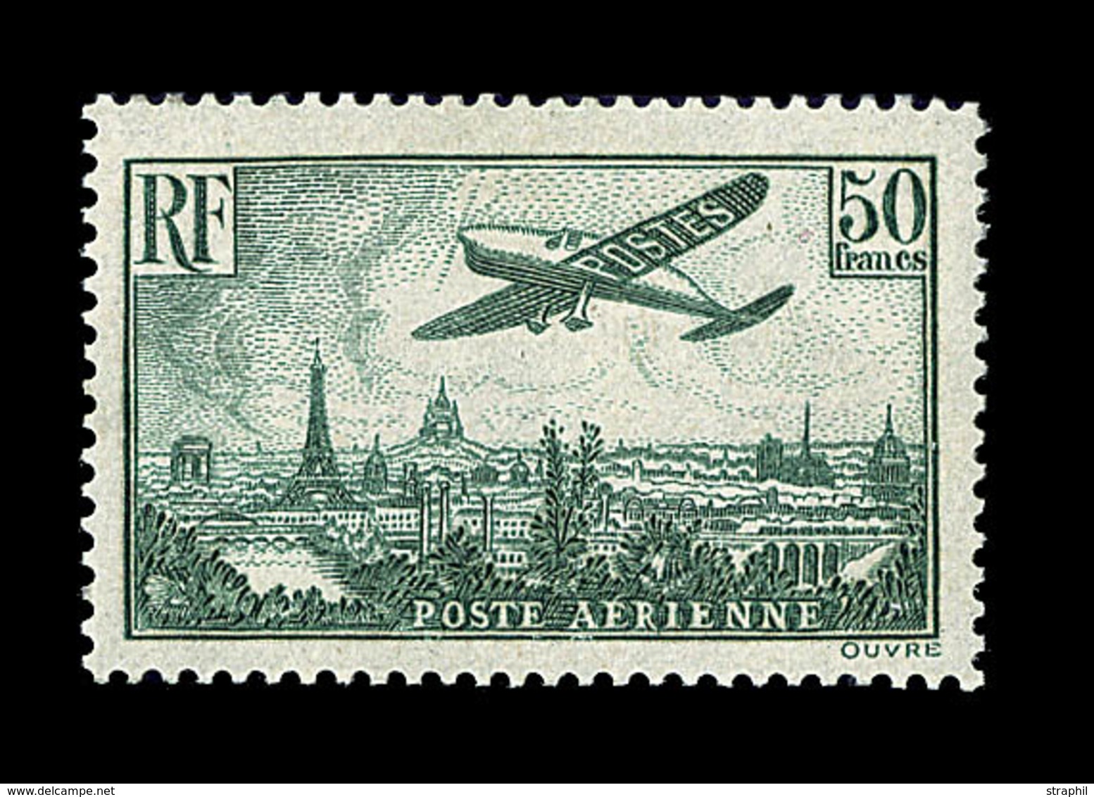 ** N°14b - 50F Vert Foncé - TB - 1927-1959 Neufs