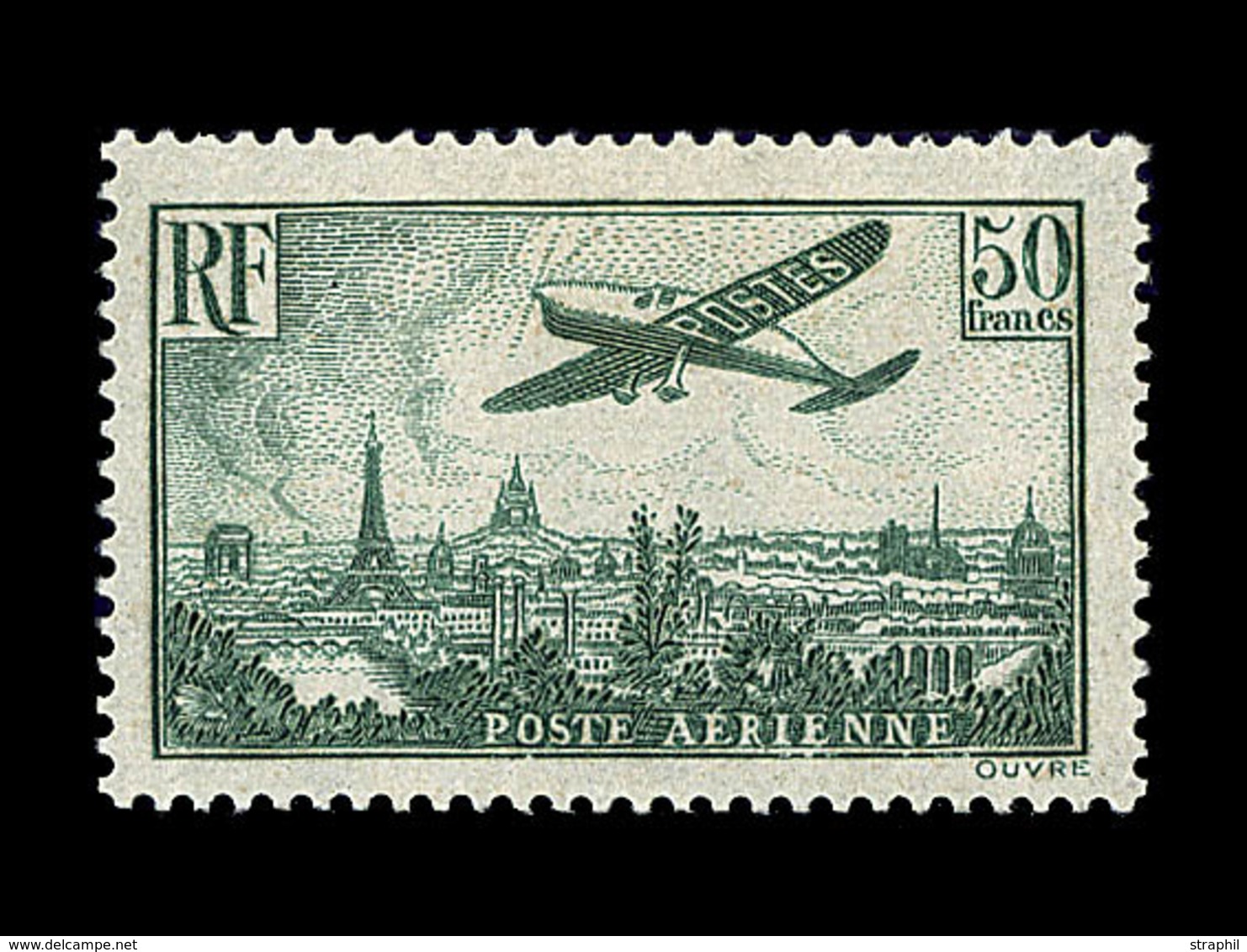 ** N°14b - 50F Vert Foncé - Signé JF Brun - TB - 1927-1959 Mint/hinged