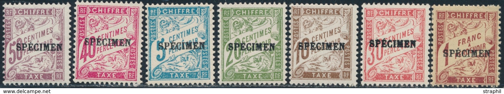 ** TIMBRES TAXE N°28/29, 31, 33, 35, 37, 40 - SPECIMEN - Le N°29 Et 40 Traces - TB - Cours D'Instruction