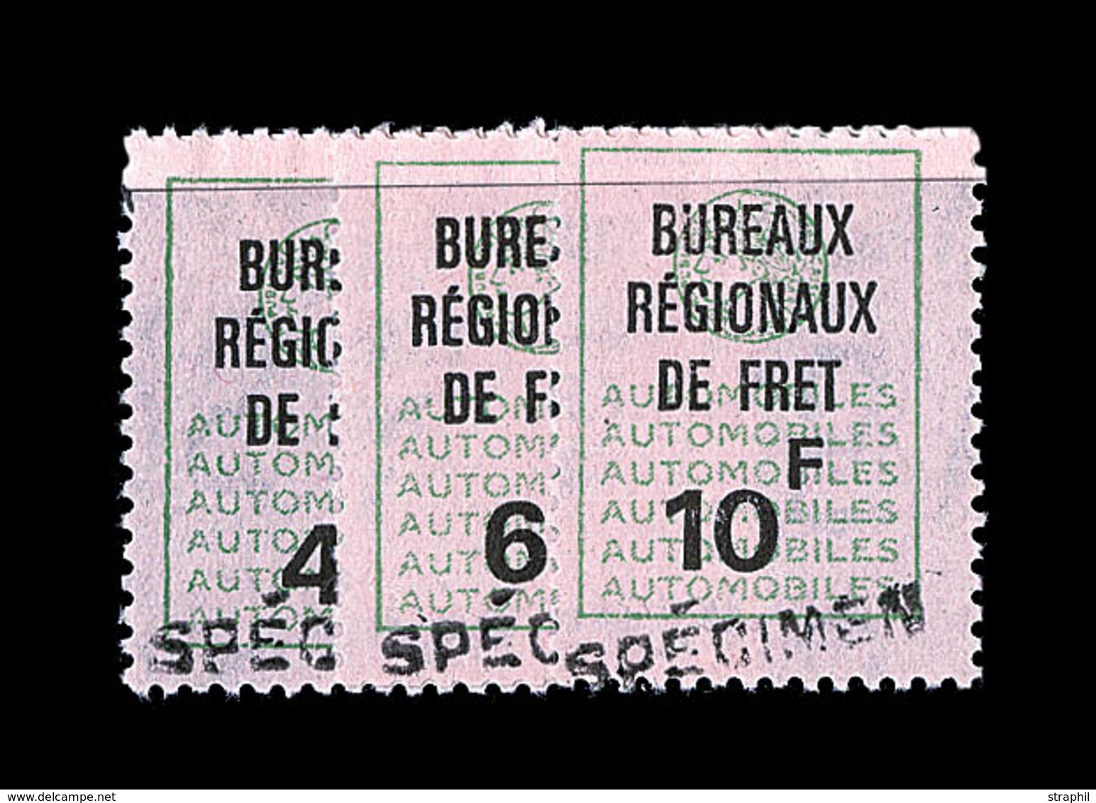 * BUREAUX REGIONAUX FRET N°1/3 - Surch. SPECIMEN - TB - Autres & Non Classés