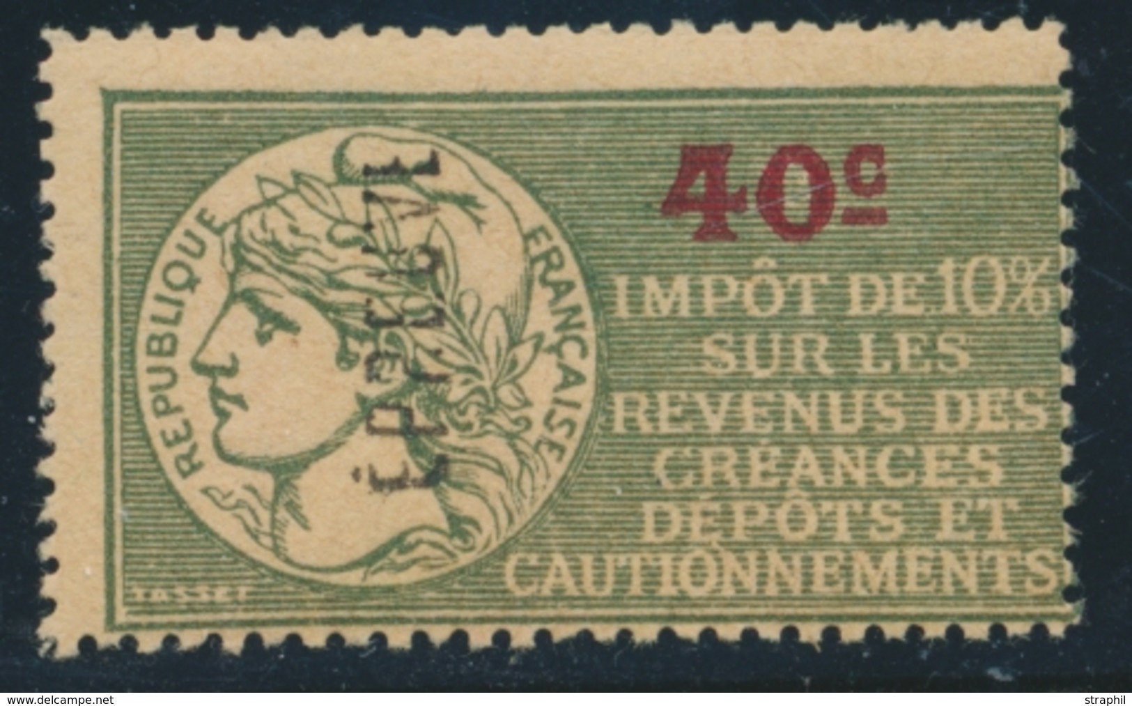 * IMPÔTS SUR LE REVENU N°55 - 40c - Surch. Epreuve - TB - Autres & Non Classés