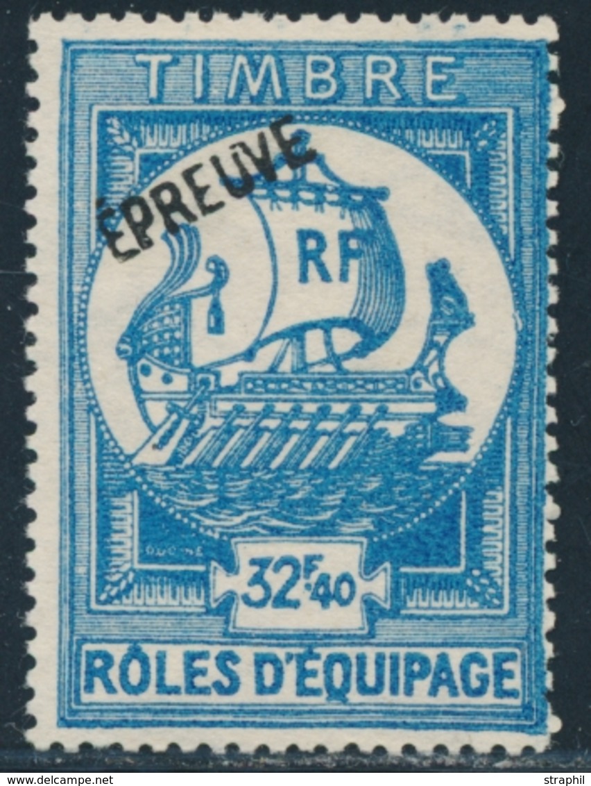 (*) RÔLES D'EQUIPAGE N°9 - 32F40 Bleu - Surch. Epreuve - TB - Other & Unclassified