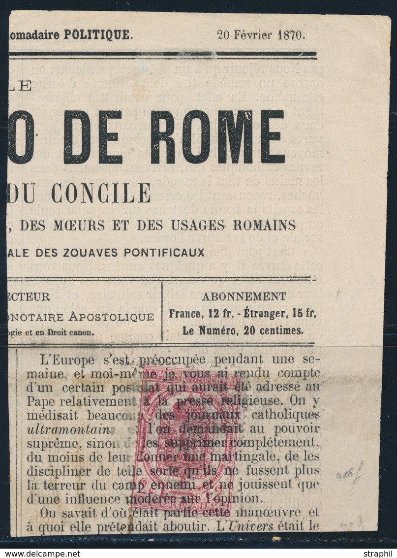 F N°9 - 2c Rose - Qques Rousseurs - Newspapers