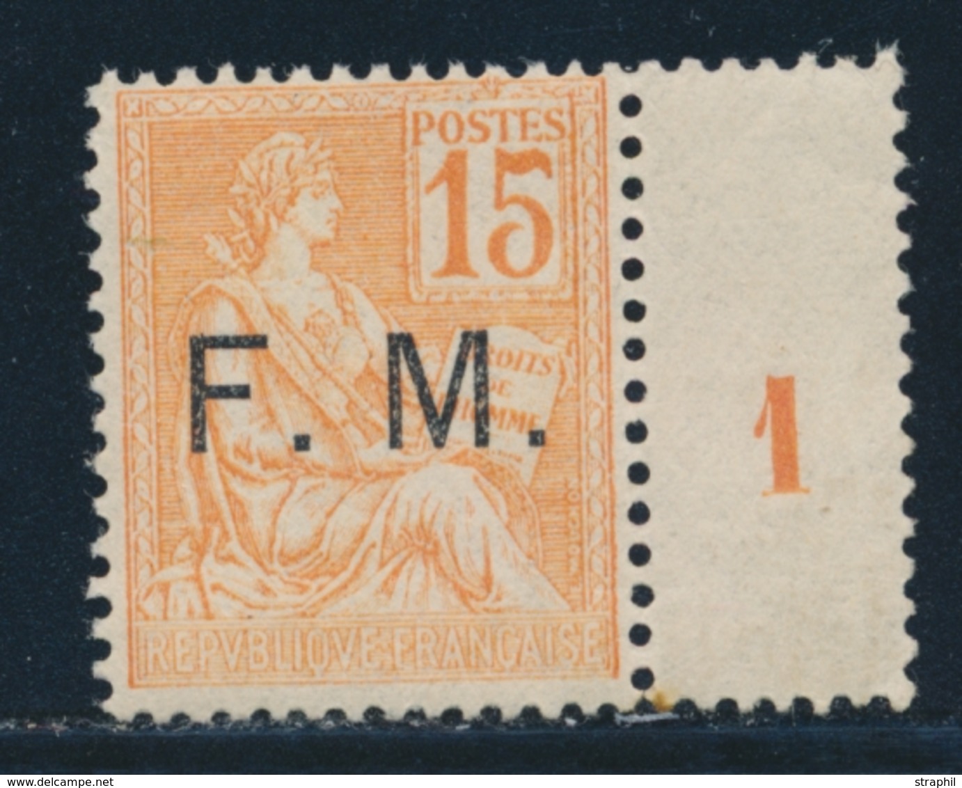 ** N°1 - 15c Orange + Mill. 1 - TB - Military Postage Stamps