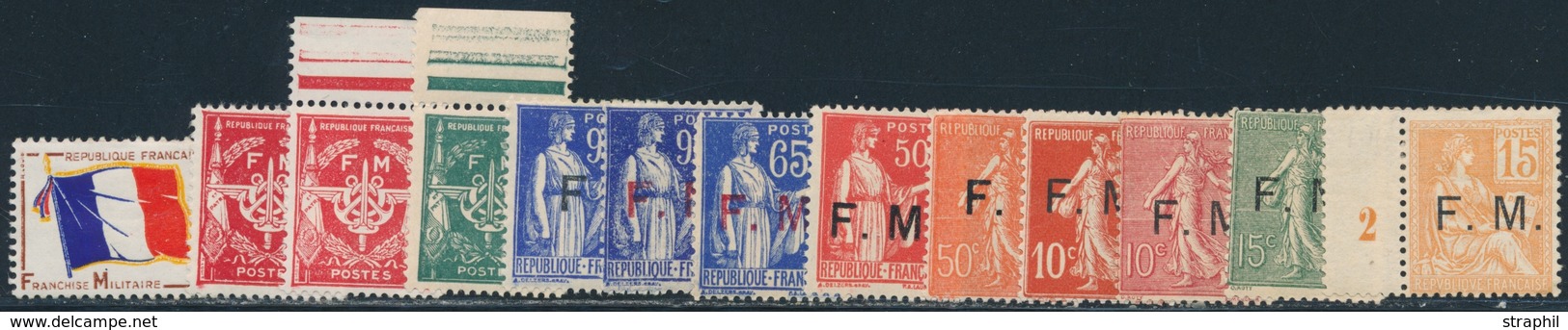 * N°1, 3/13, 7a - Qques ** - TB - Timbres De Franchise Militaire