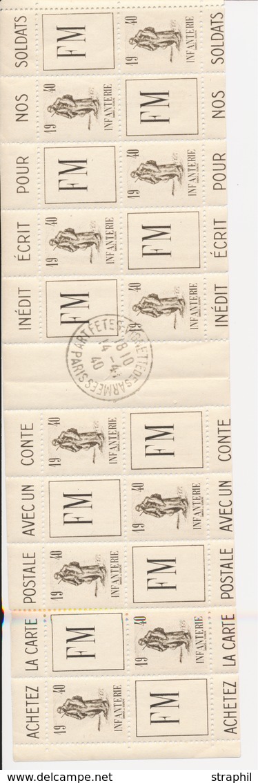 **/O MAU N°10A - Carnet Infanterie (sans Couv.) - Obl. Au Milieu Du 14/4/40 - TB - Military Postage Stamps