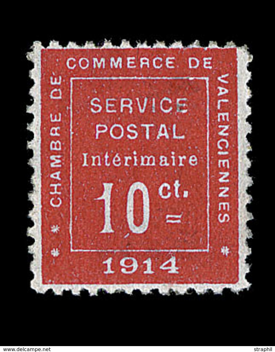 ** N°1 - 10c Vermillon - Valenciennes - Signé A. Brun - TB - Guerre (timbres De)