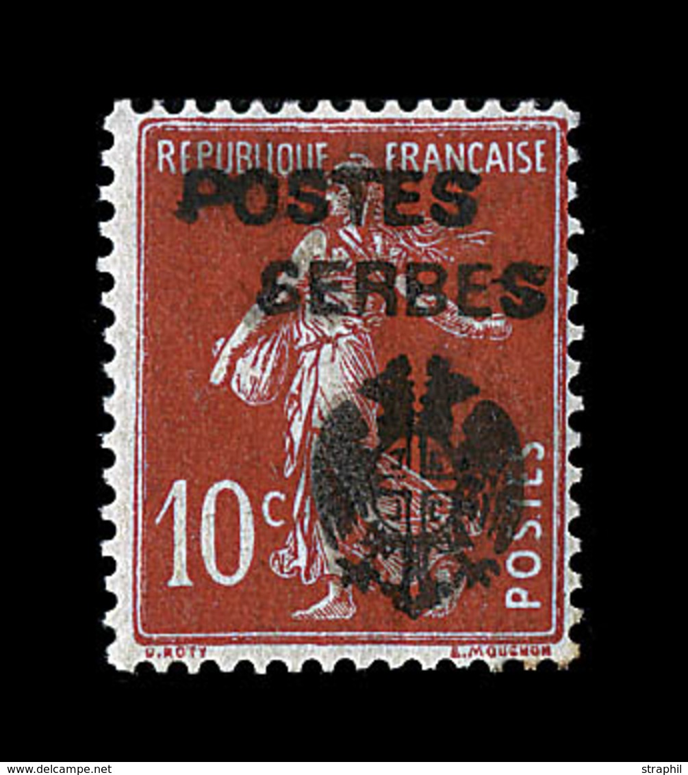 * POSTES SERBES Mau N°20 - 10c Rouge - Signé Calves - Pli Vertical - War Stamps