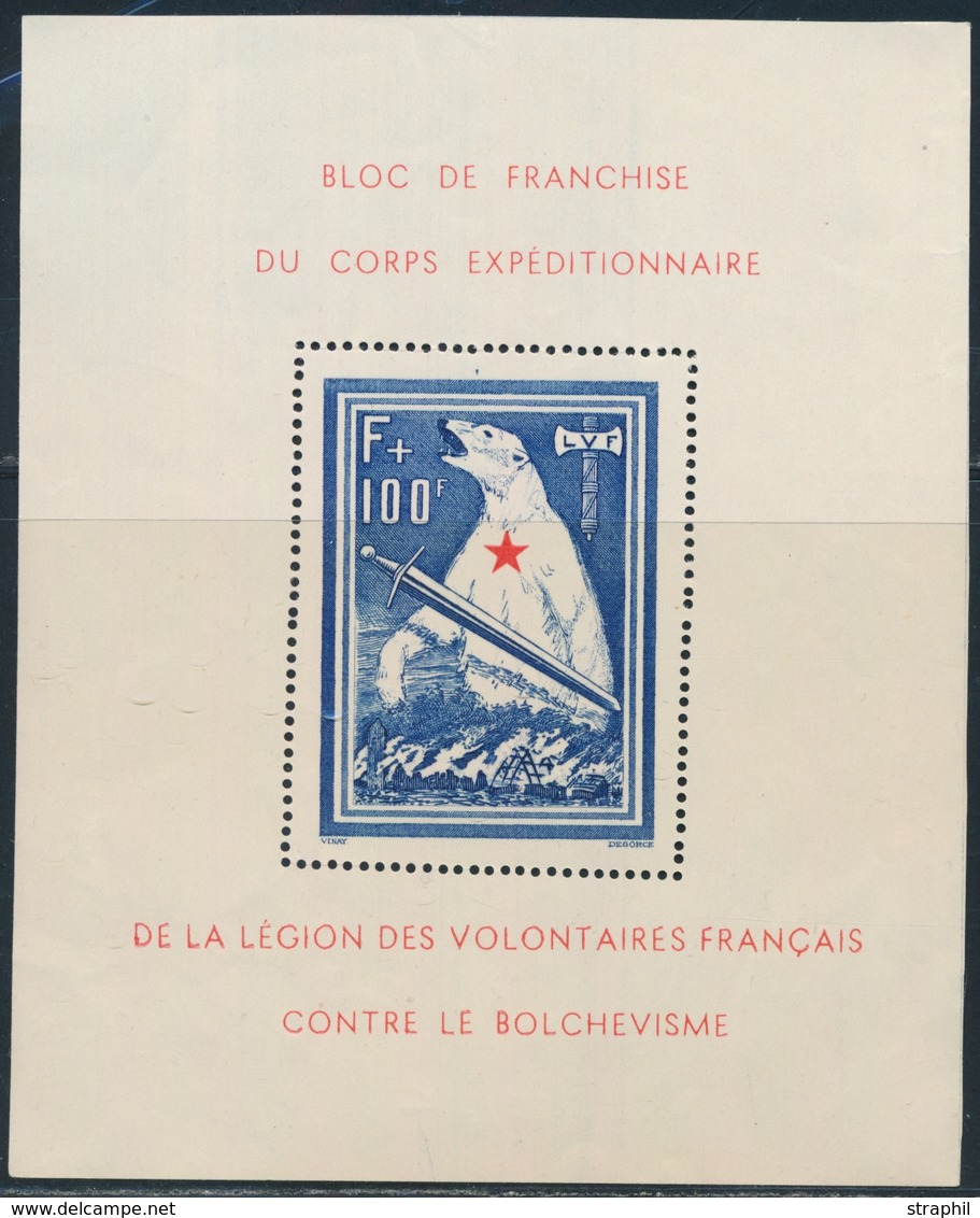 * LEGION VOLONTAIRE FRANCAISE BF N°1 - Bloc De L'Ours - TB - Guerre (timbres De)