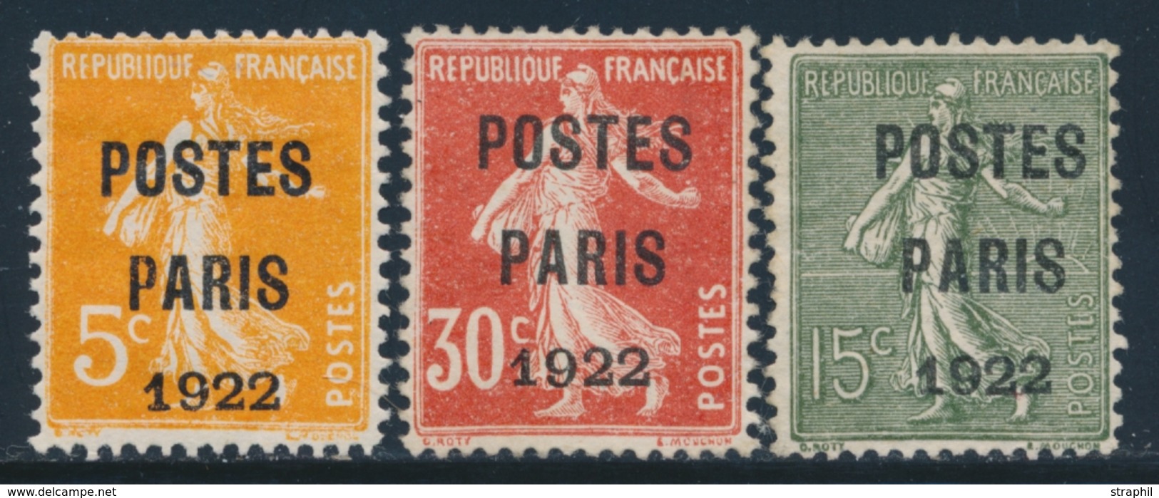 (*) N°30/32 - 3 Val PARIS 1922 - TB - 1893-1947