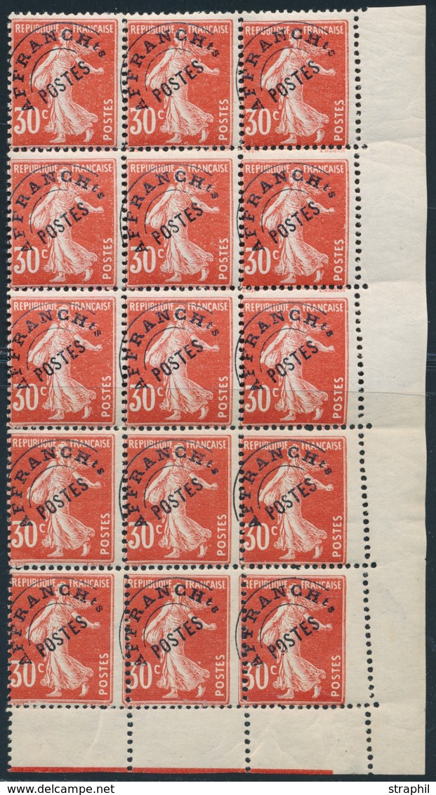 ** N°58 - 30c Rouge - Bloc De 15 - Spectaculaire Variété De Piquage - CDF - TB - 1893-1947