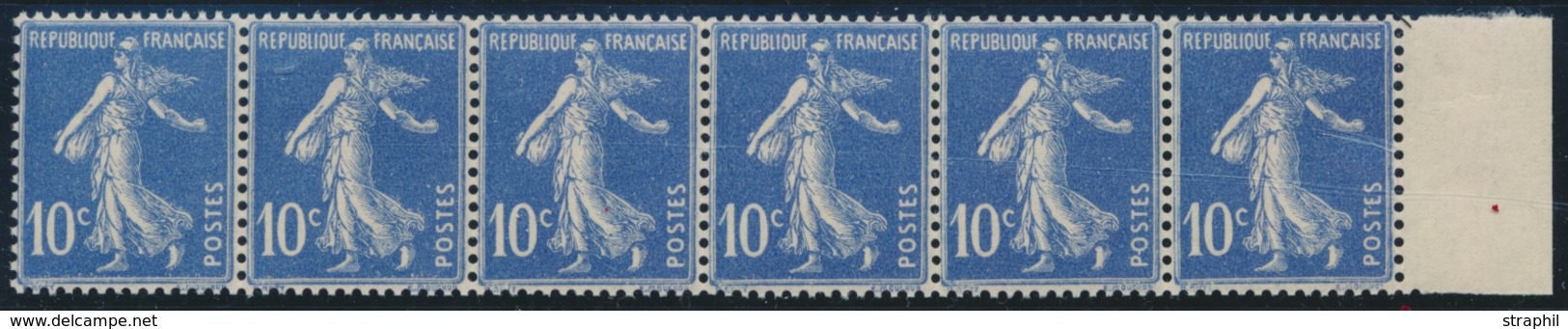 ** N°31 - 10c Semeuse Bleu (N°279a) - Bde De 6 Horiz. - TB - Coil Stamps