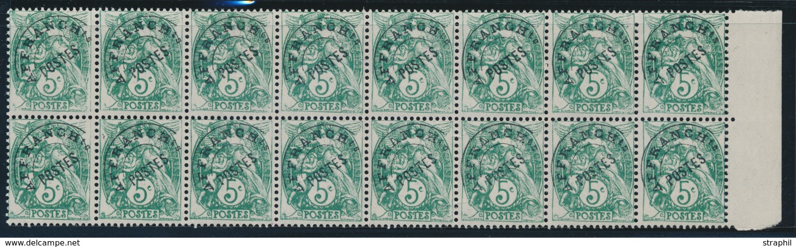 ** N°43 - 5c Vert - Bloc De 16 - Avec BDF à Droite - TB - Coil Stamps