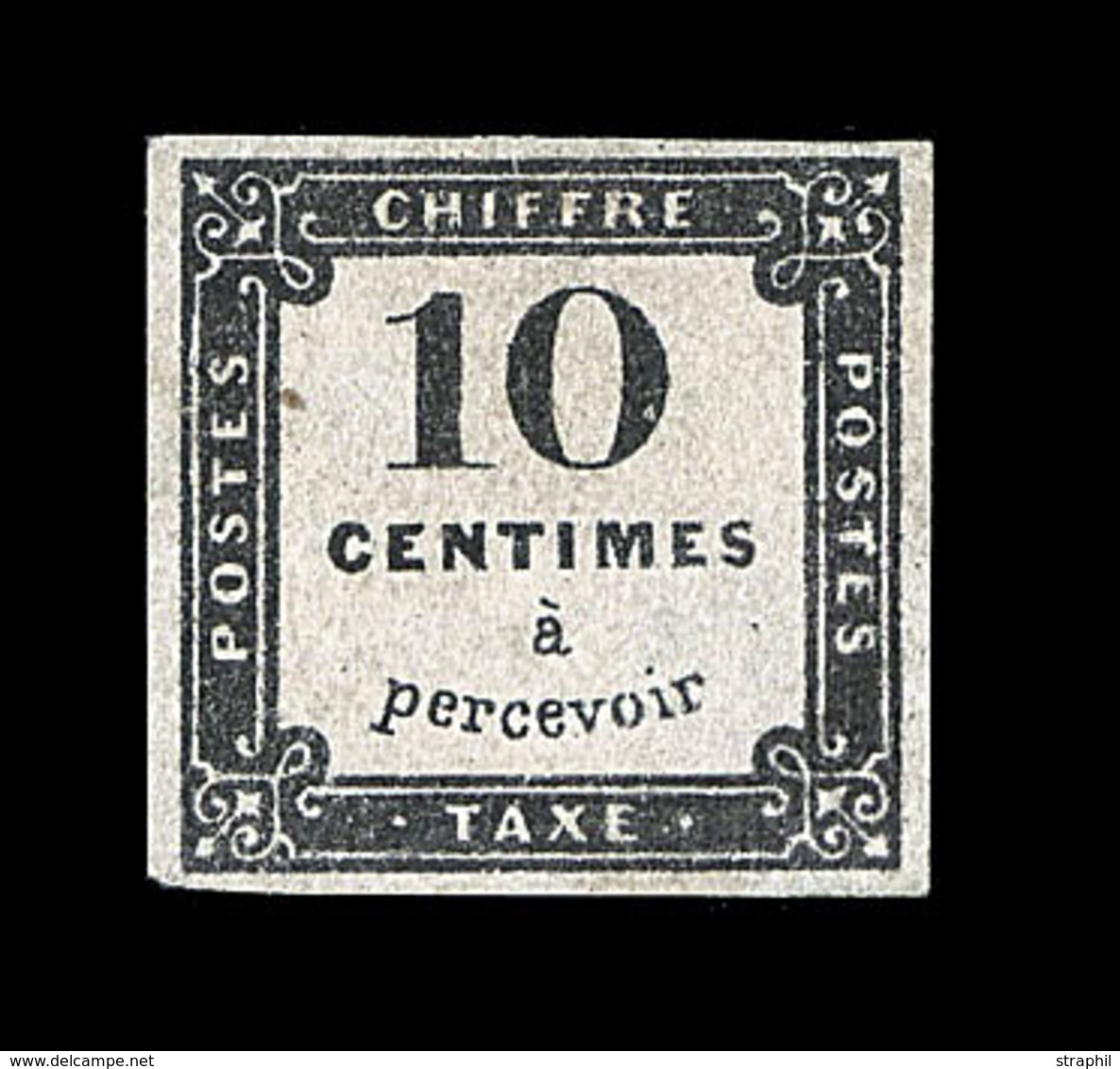 * N°1 - 10c Noir - Litho - Qques Irrégularités De Papier Au Verso - Signé - B - 1859-1959.. Ungebraucht