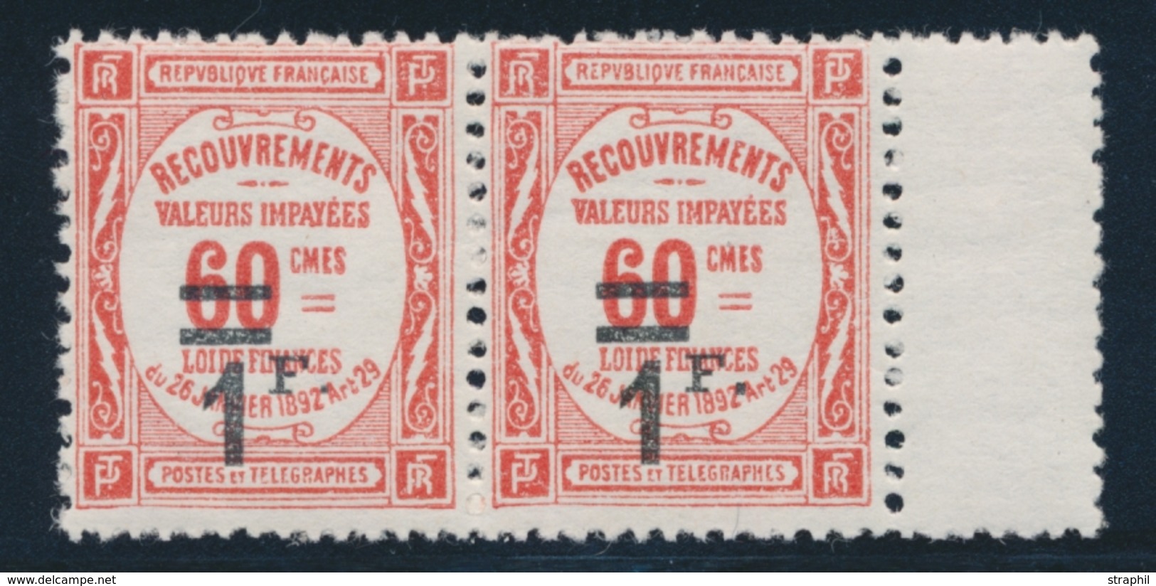 ** N°54 - Paire + Pont - TB - 1859-1959 Mint/hinged