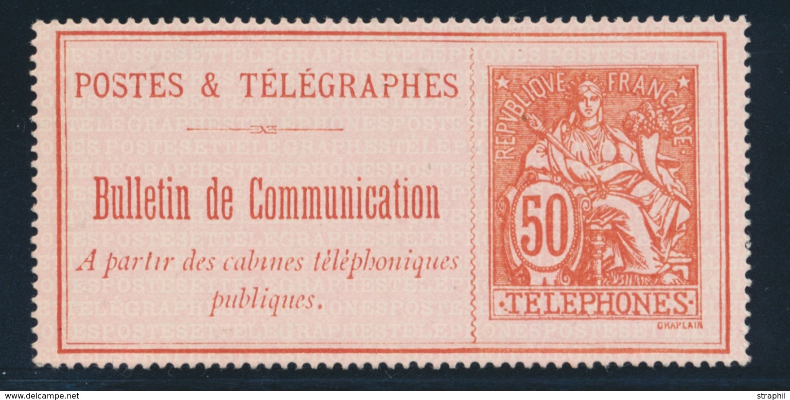 (*) TELEPHONE N°18 - 50c Rouge S/rose - TB - Télégraphes Et Téléphones