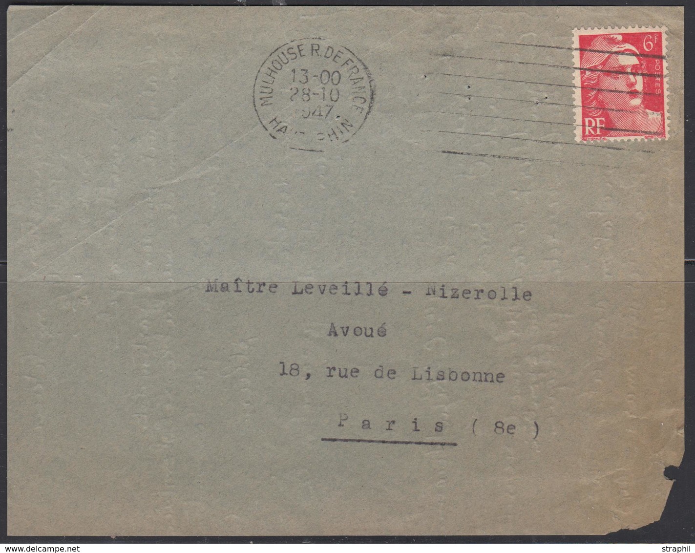 L N°721Aa - Mèches Reliées - Stade 3 - S/pli De Mulhouse - 28/10/1947 - Pr PARIS - TB - Neufs