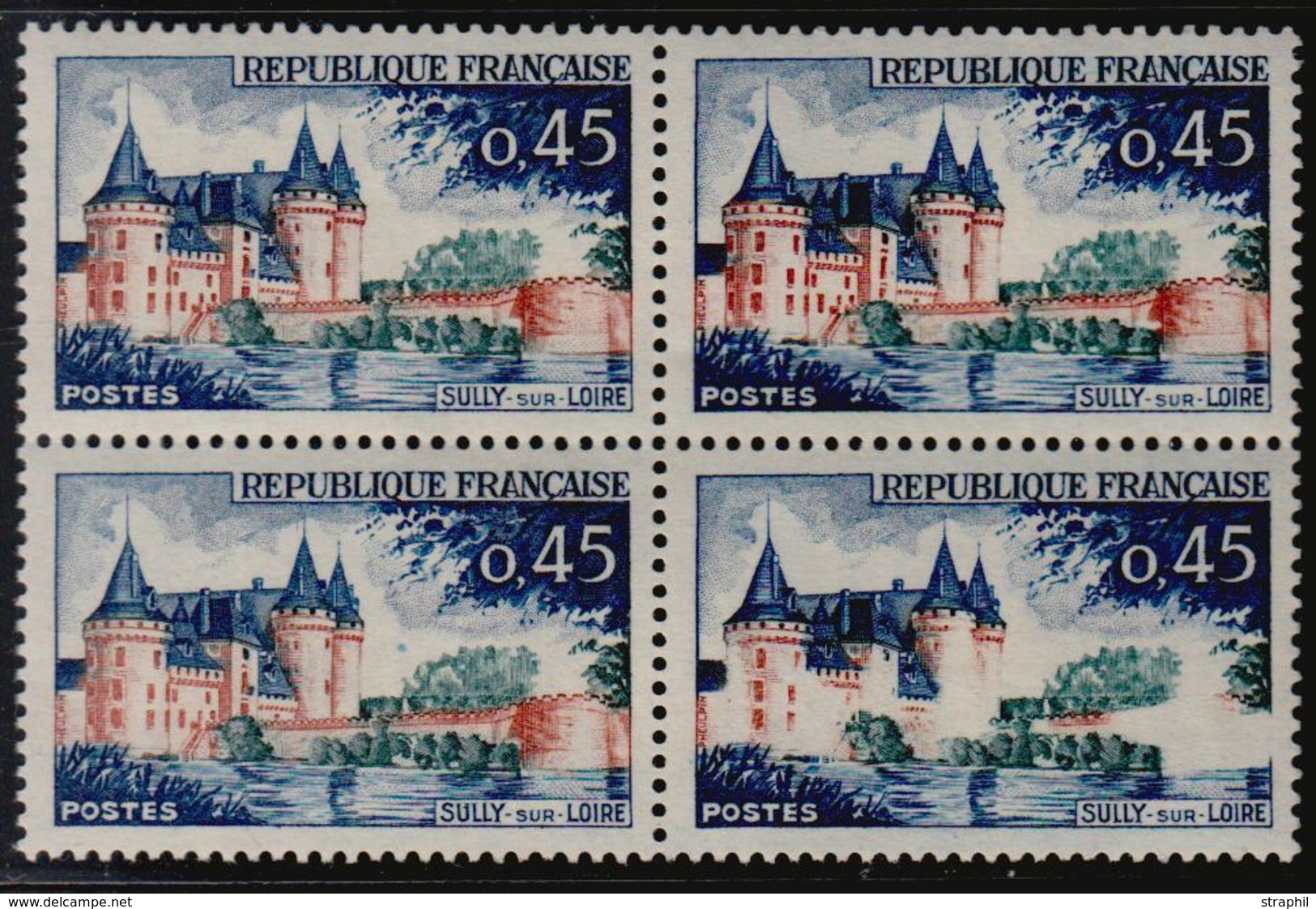 ** N°1313a - Château Blanc Ds Bloc De 4 - TB - Unused Stamps