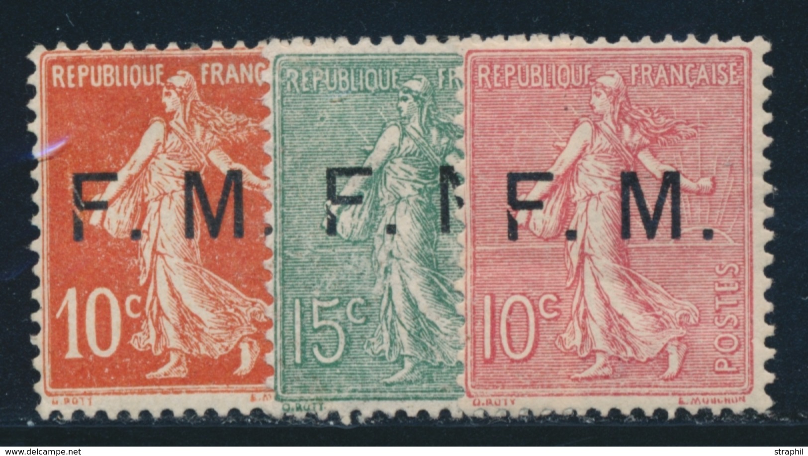 * FRANCHISE MILITAIRE N°3/5 - 3 Valeurs - Avec "F" Cassé - TB - Neufs