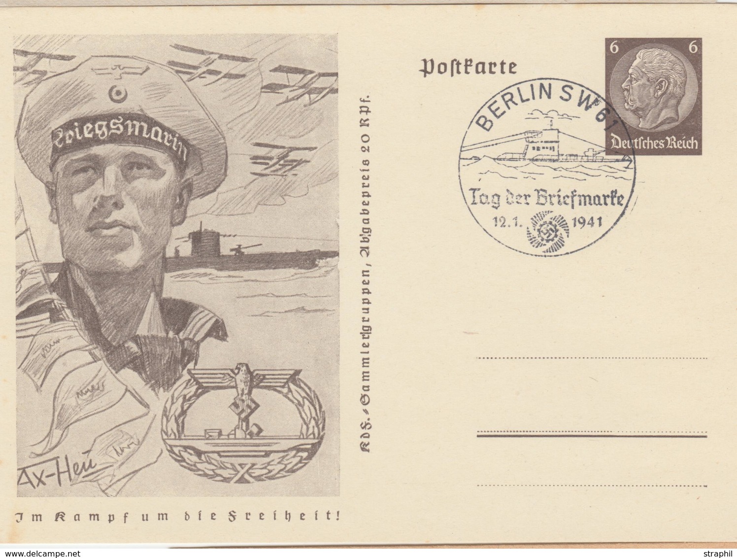 CP Wien 75 - Tag Der Briefmarke - 12/11/41 - S/8 CP - TB - Briefe U. Dokumente