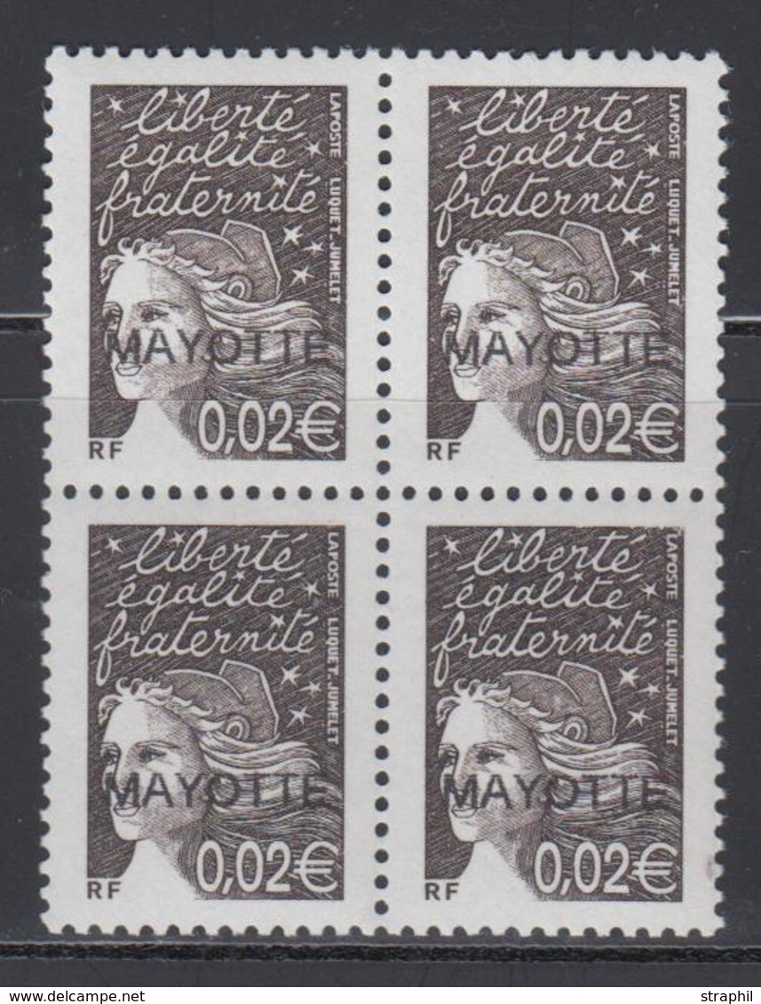 ** N°113a - 0,02€ Bistre Noir - Grd Mayotte - Bloc De 4 - Signé JF Brun - TB - Autres & Non Classés